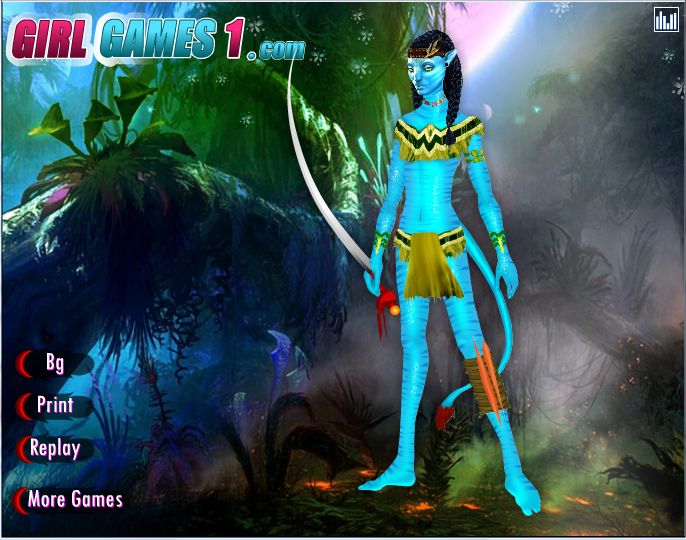 В новой одевалке Avatar Neytiri Dress Up вам предлагают одеть главную