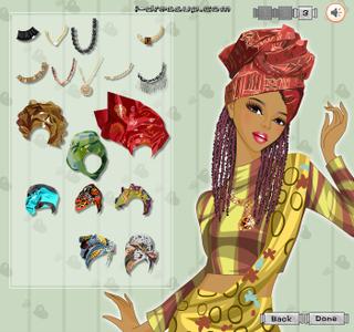 Игра Одевалка тюрбаны и африканские головные повязки фото
