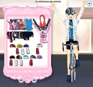 Игра Одевалка девушка на велосипеде фото