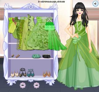Игра Одевалка : очаровательные зеленые платья