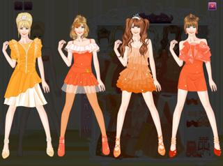 Игра Одевалка принцесса в оранжевом платье