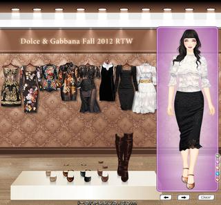 Игра Одевалка Dolce Gabbana (Дольче Габбана) Fall 2012 RTW