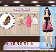 Игра Одевалка туфли с цветами фото