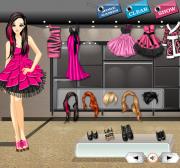 Игра Одевалка черно-розовые платья фото