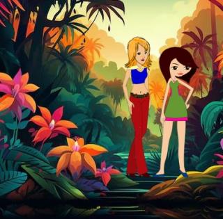 Игра Девушки застряли в джунглях фото