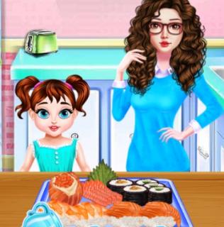 Игра Малышка Тэйлор готовит суши фото