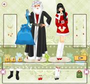 Игра Одевалка : Дед Мороз и его помошница фото